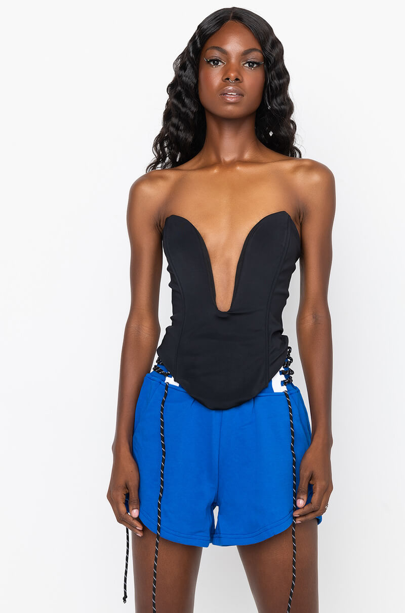 Side View Deep Plunge Corset