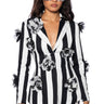 Front View Deetz Floral Stripe Blazer