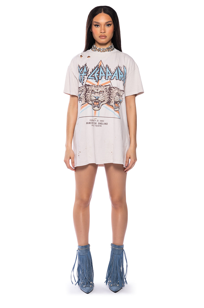Back View Def Leppard Distressed Dress