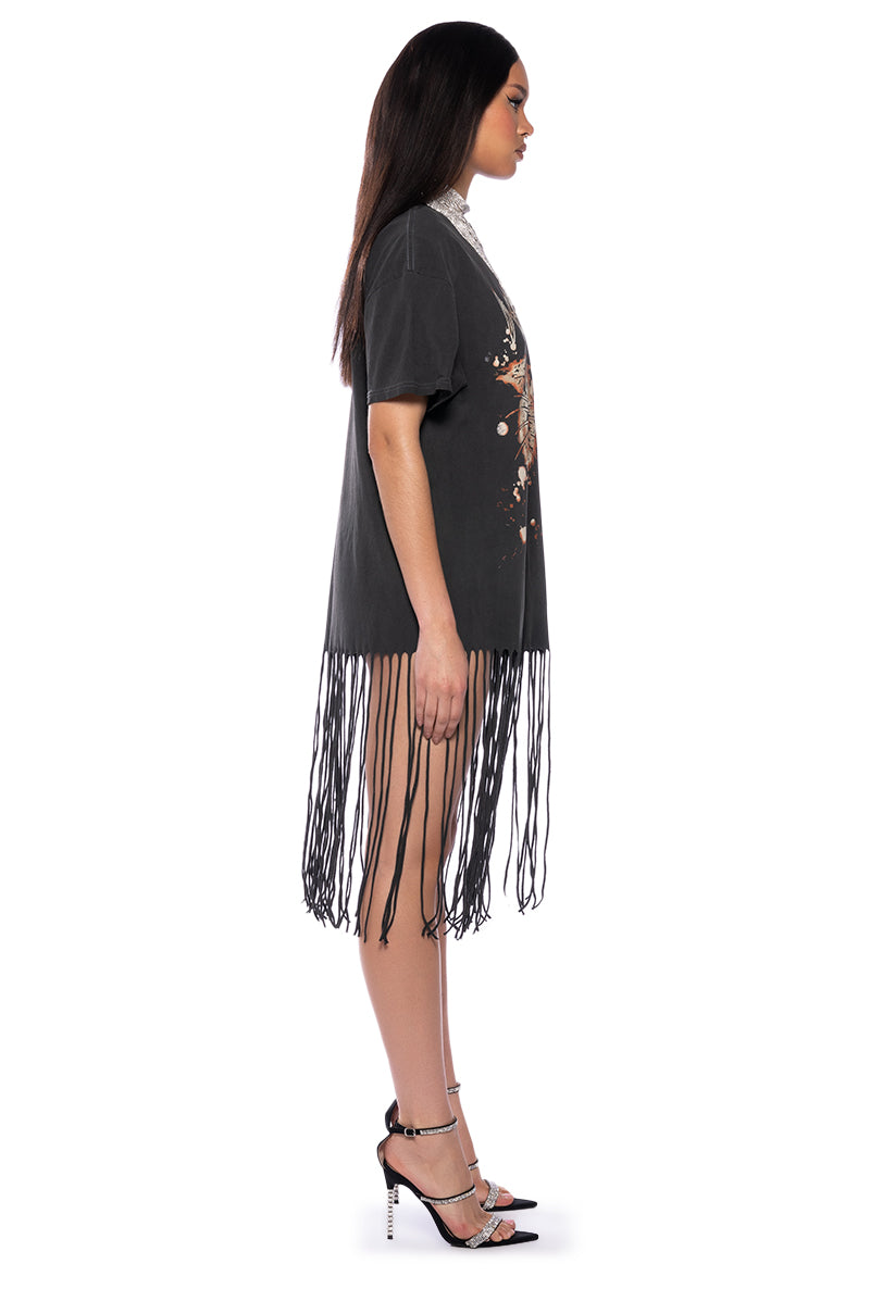 Detail View Def Leppard Fringe Dress