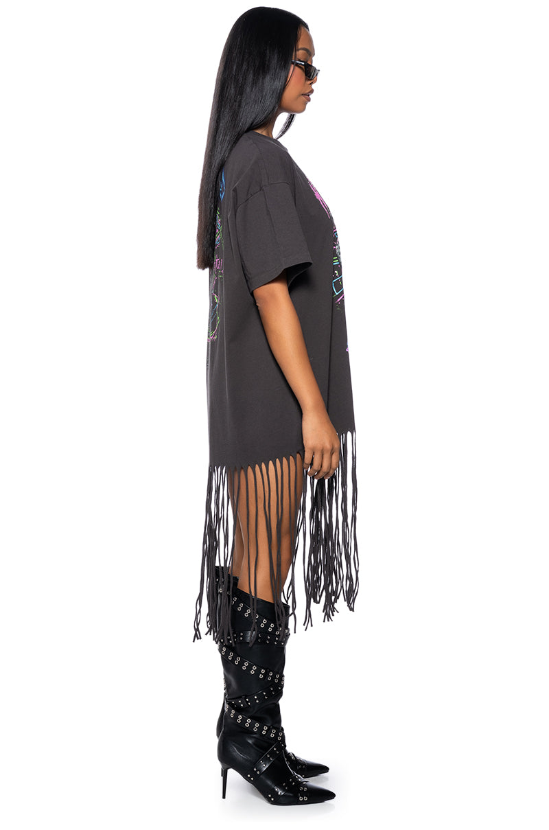 Side View Def Leppard Oversized Shirt Dress