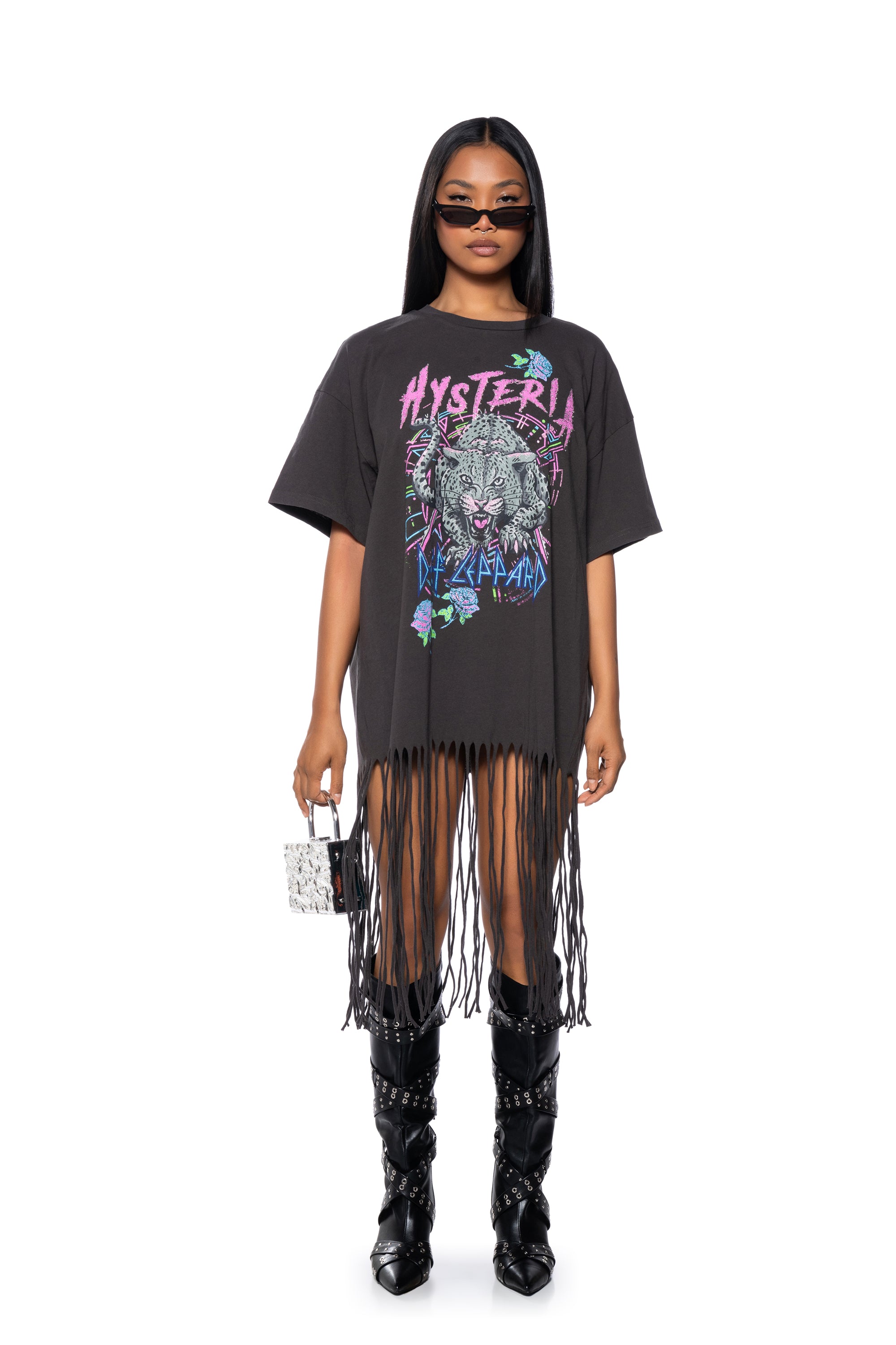 Extra View Def Leppard Oversized Shirt Dress