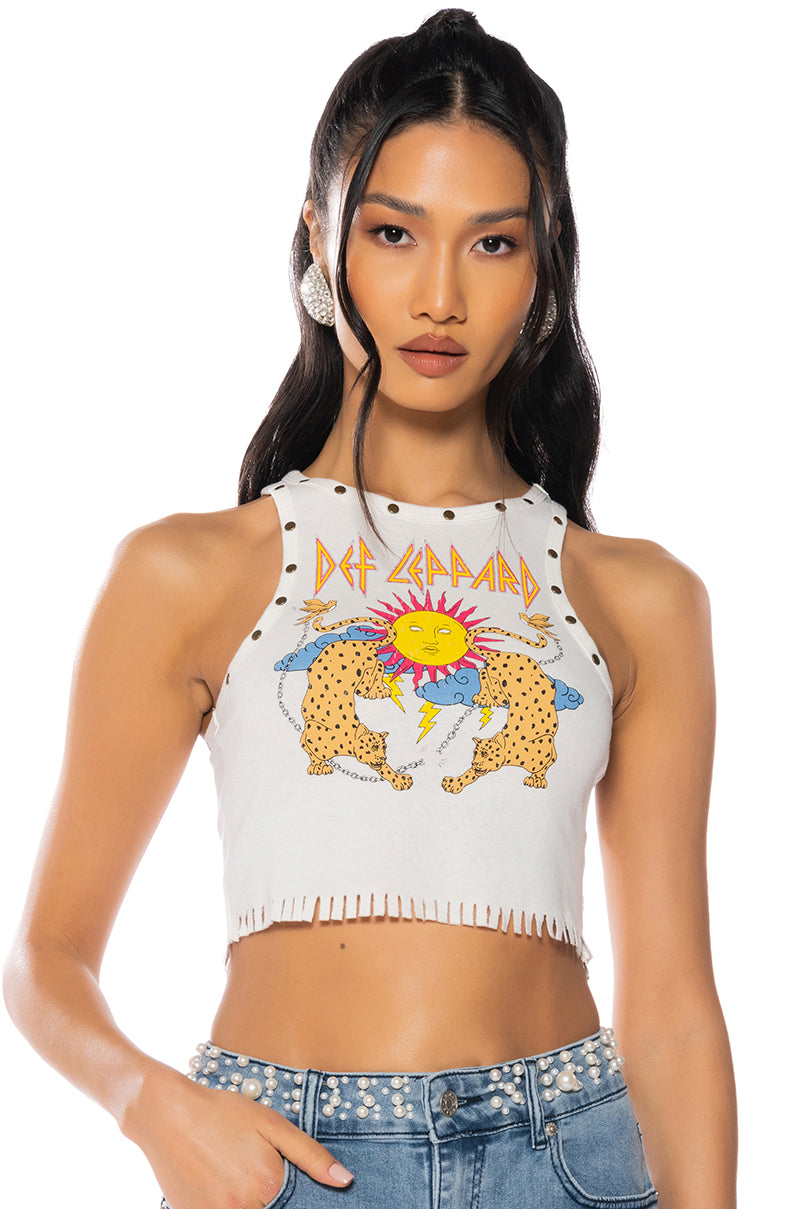 Front View Def Leppard Ribbed Tank