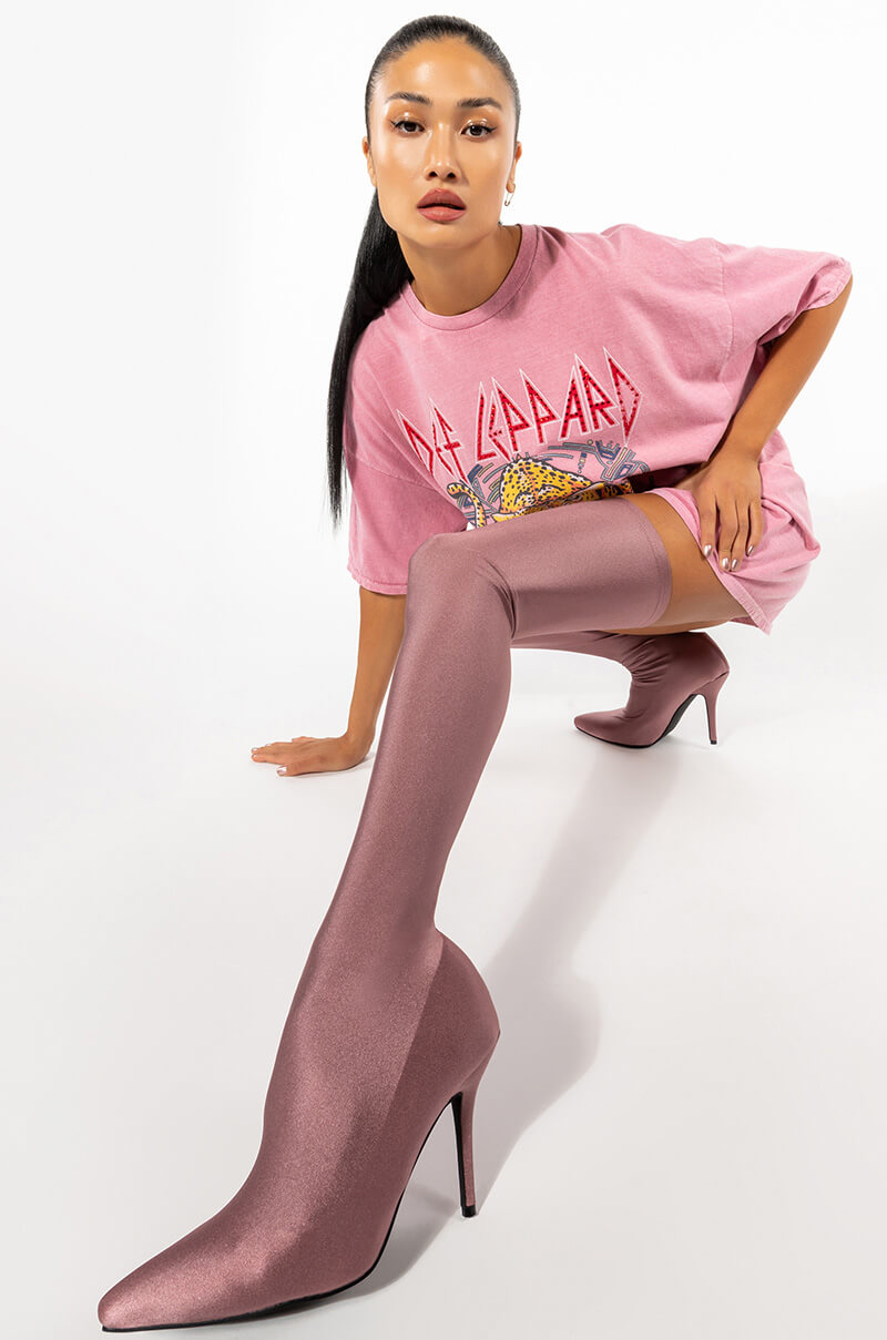 def leppard shirt dress Def Leppard Hysteria Patchwork Oversized T Shirt Dress