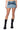 Front View Delia Studded Denim Mini Skirt