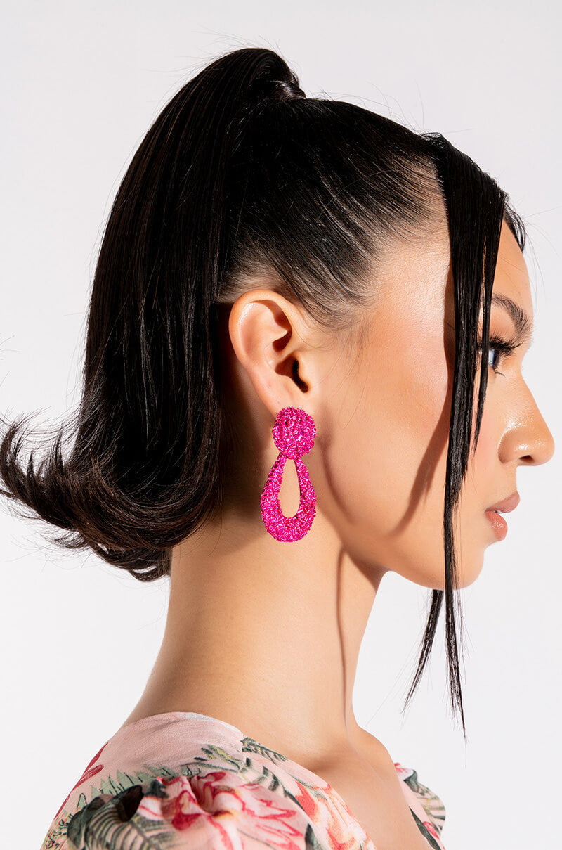 DELILA FUCHSIA CRUSHED DANGLE EARRINGS view 0
