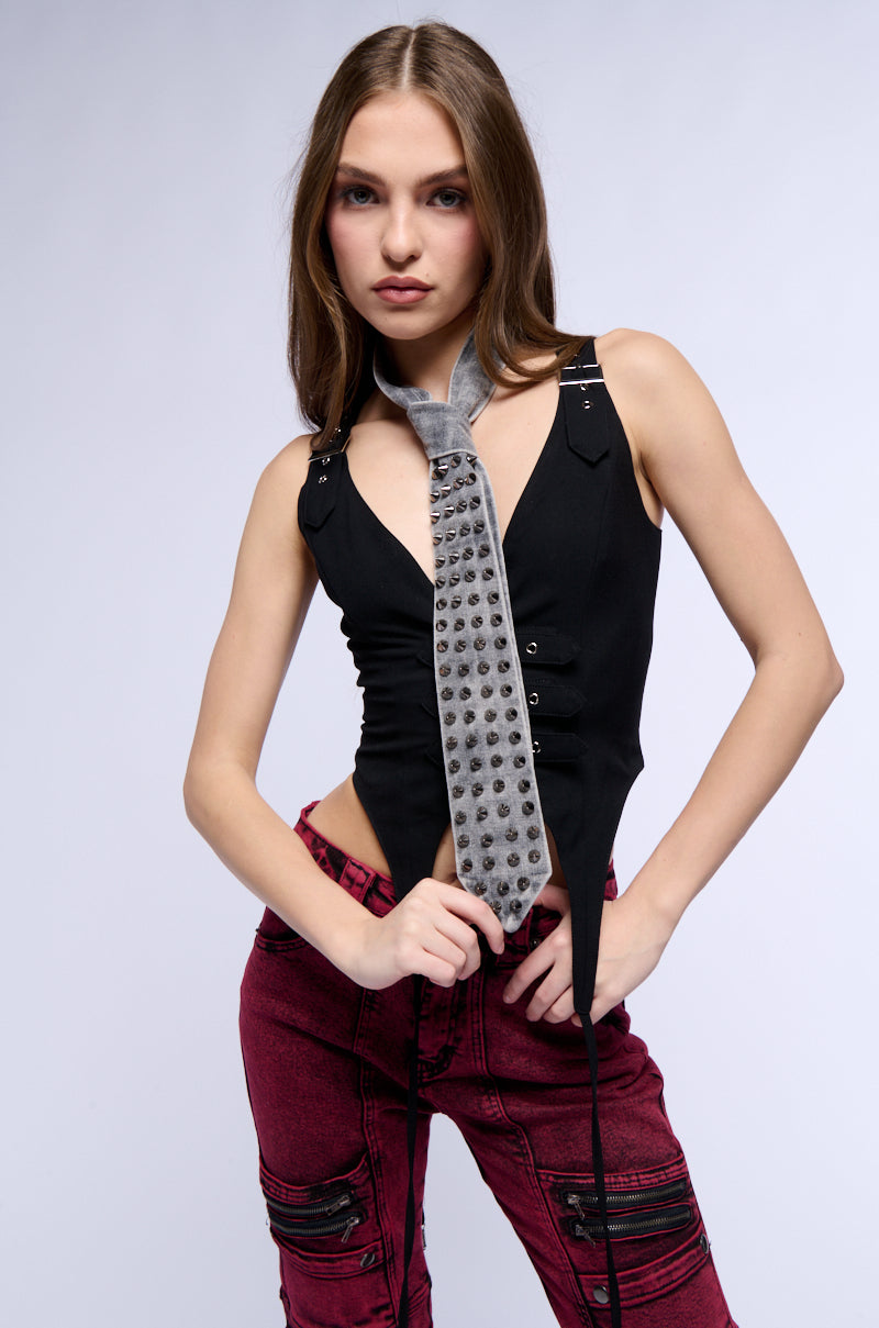 Side View Delila Studded Tie