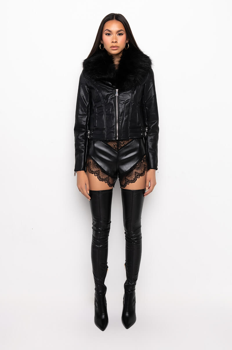 Extra View Deluca Bonded Fabric Moto Jacket