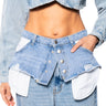 Front View Denim Babe Button Up Belt