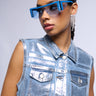 Front View Denim Baby Sunglasses