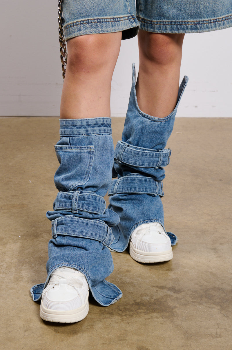 Side View Denim Blues Leg Sleeves 1