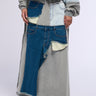 Front View Denim Dreams Zipper Detail Maxi Skirt