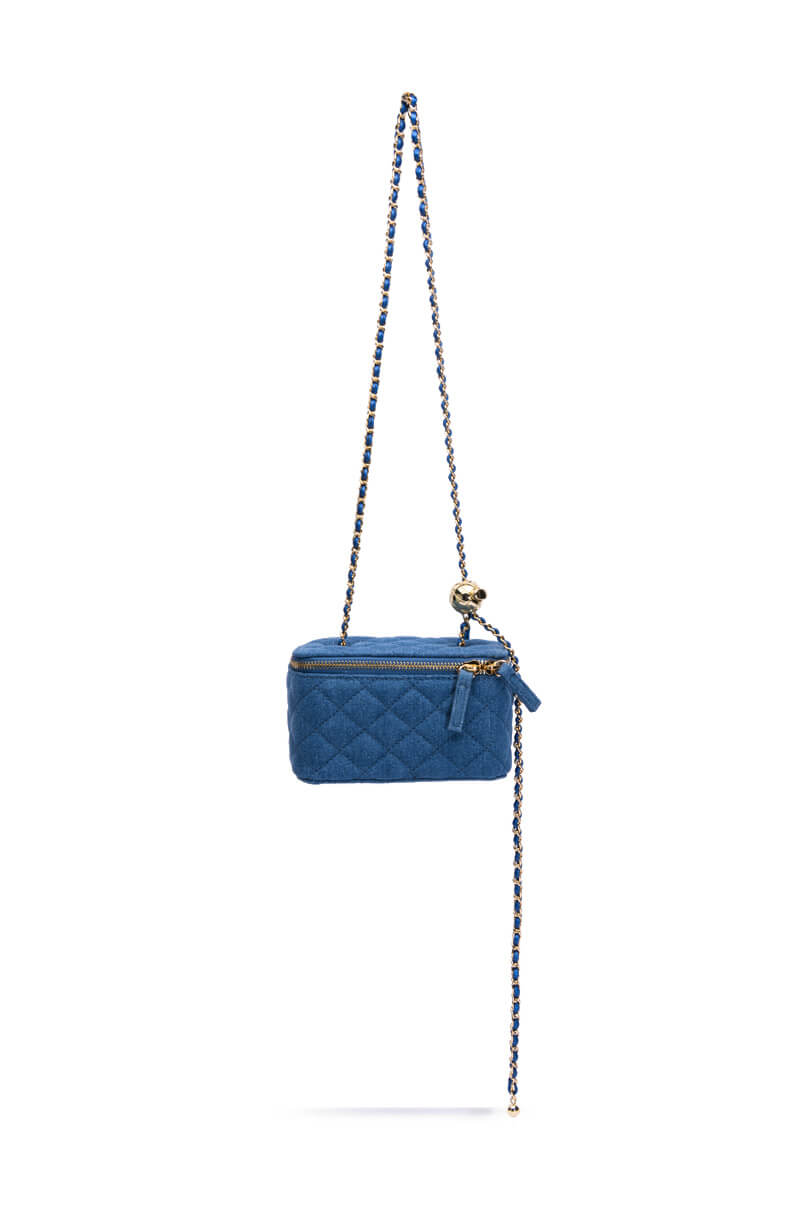 Back View Denim Quilted Cross Body Bag