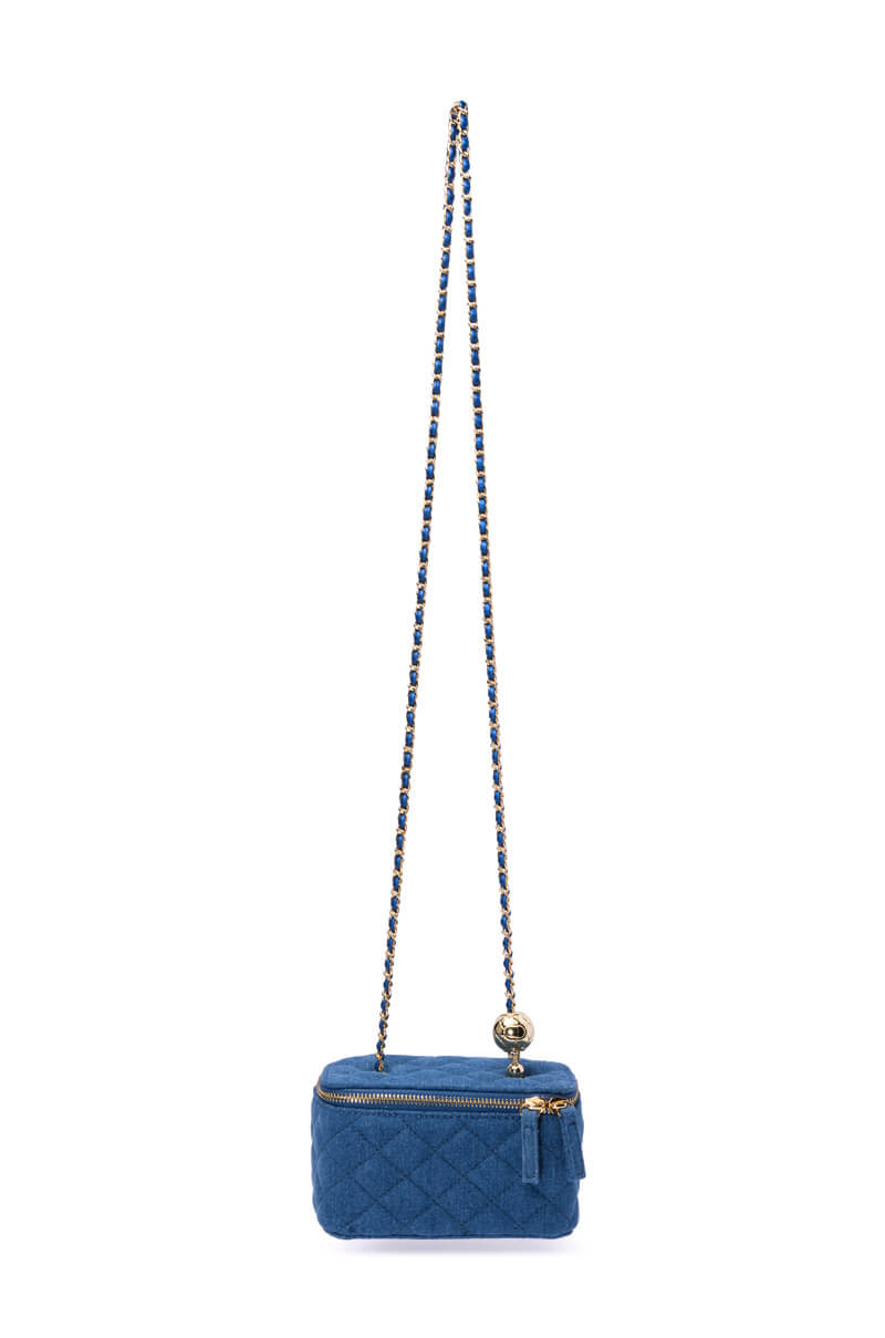 Full View Denim Quilted Cross Body Bag