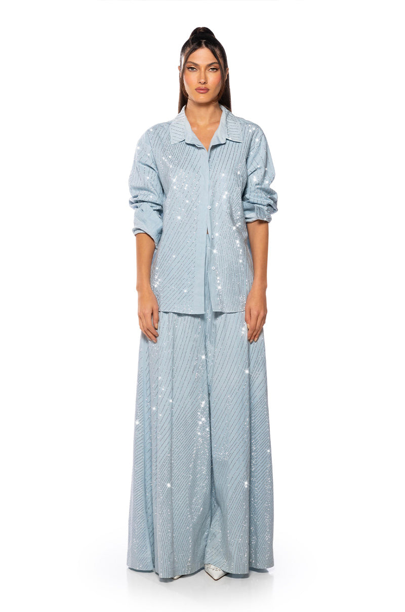 Extra View Denimania Rhinestone Wide Leg Pants 13