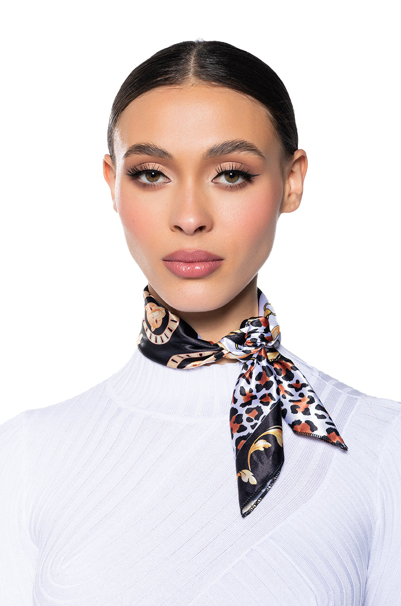 Front View Designer Luxury Print Scarf 0