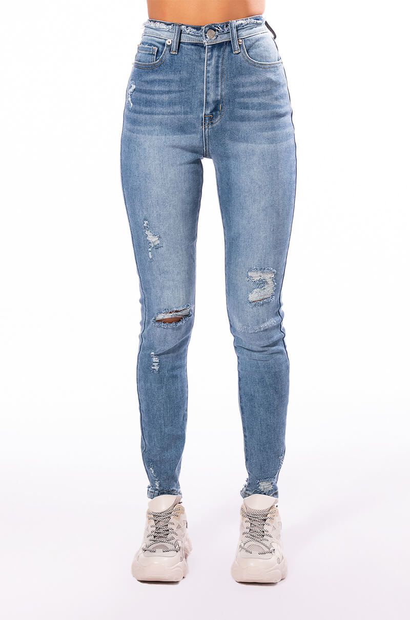Back View Details Make Perfection High Rise Skinny Jeans
