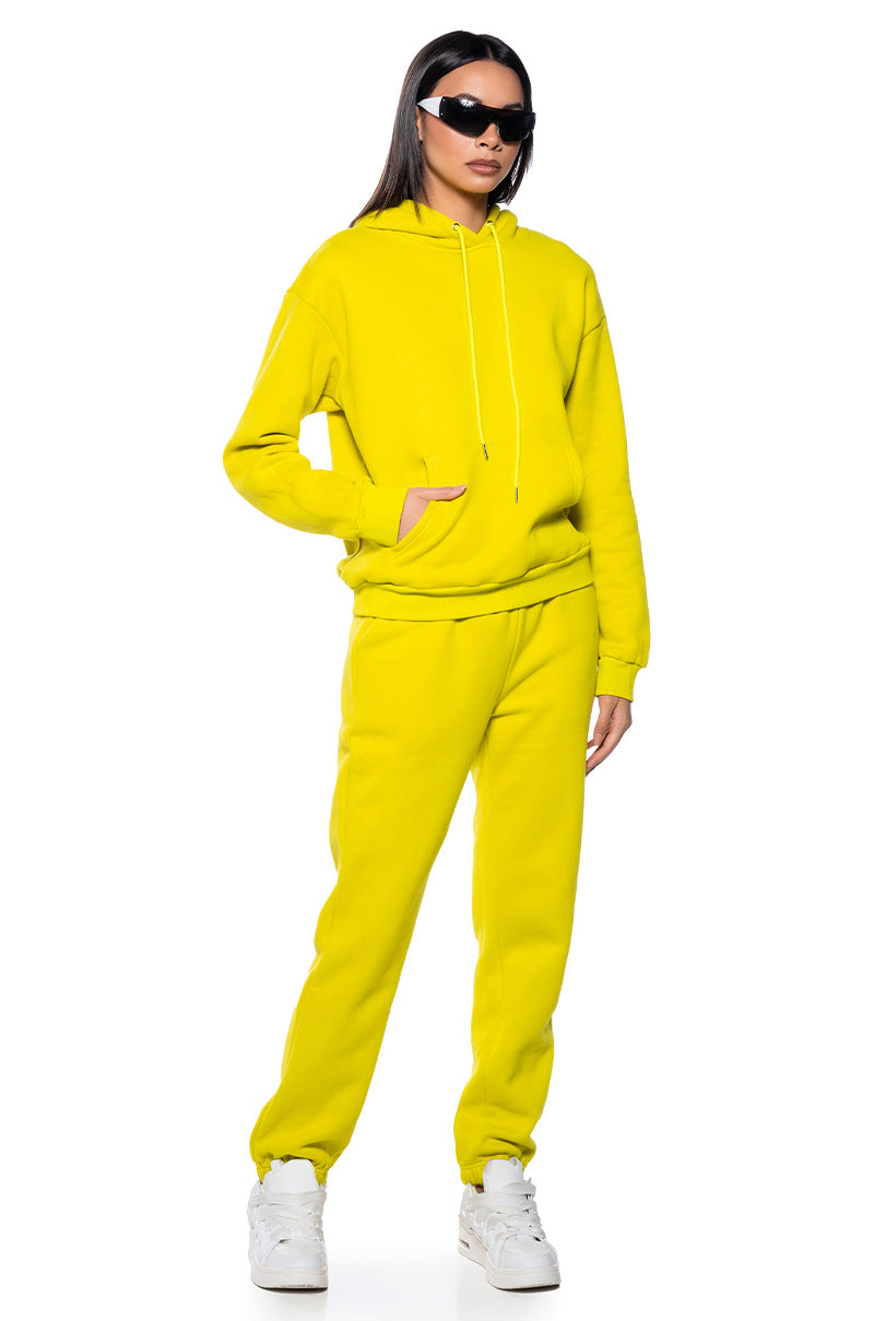 Side View Dextra French Terry Hoodie In Green