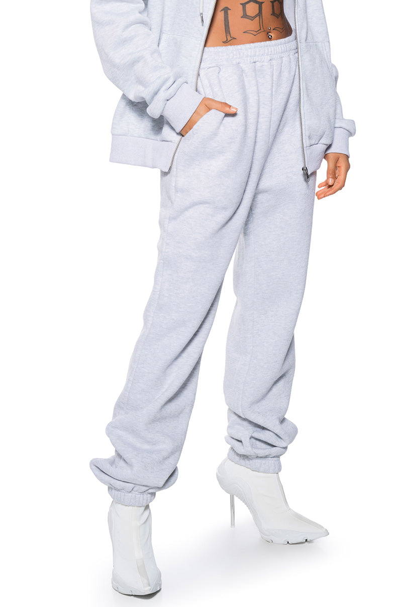 Front View Dextra French Terry Jogger In Grey