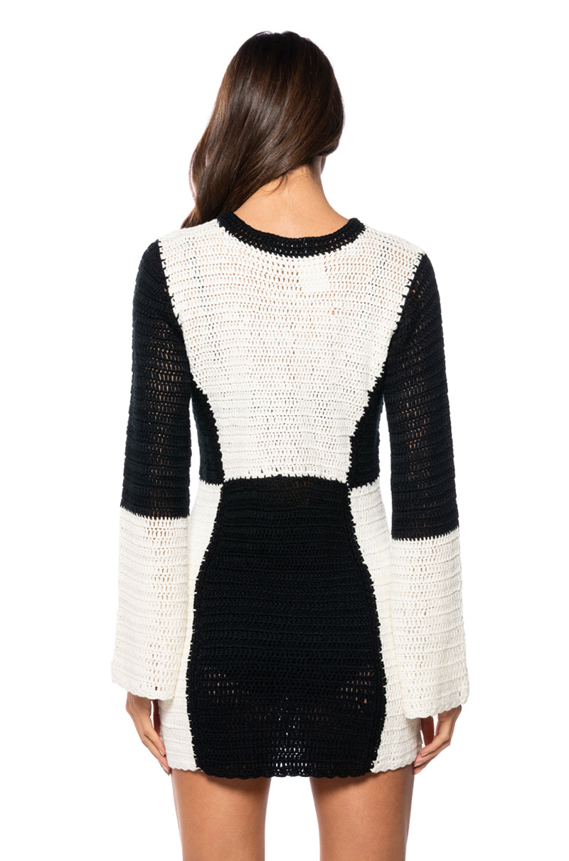 Full View Diamond Diva Colorblock Knit Mini Dress view 5