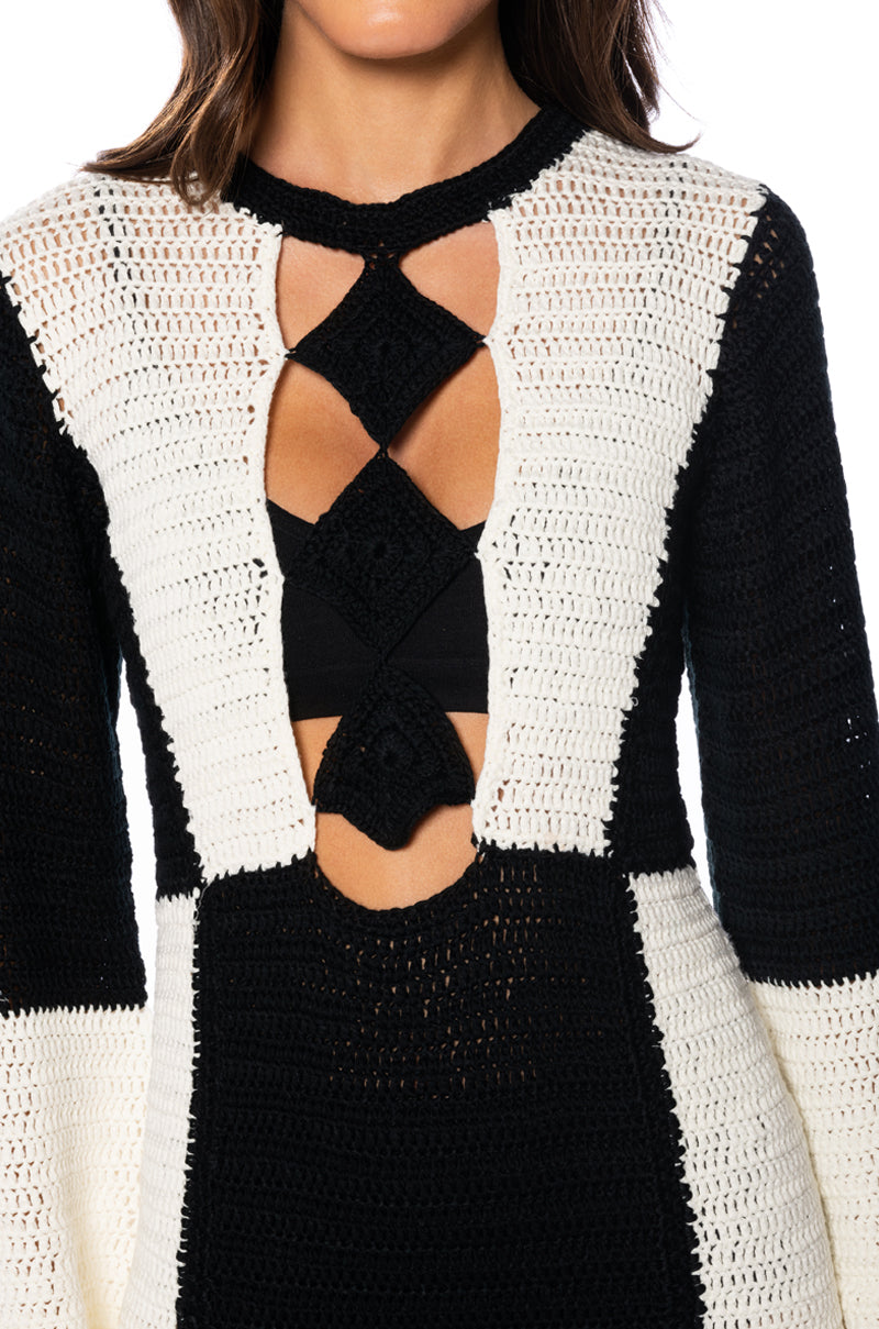 Extra View Diamond Diva Colorblock Knit Mini Dress view 6