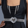 Front View Diamond Heart Statement Belt