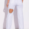 Front View Diamond Heart Wide Leg Jeans