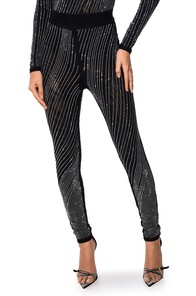 Front View Diamond Mesh Legging