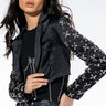 Front View Diamonds Are Forever Crop Satin Blazer