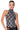 Front View Diamonds Are Forever Mock Neck Sleeveless Mesh Top