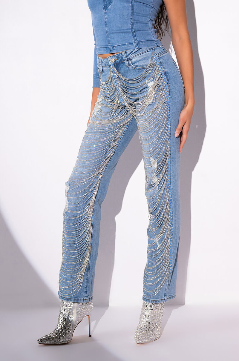 Front View Diamonds Are Forever Straight Fit Jeans 2