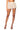 Front View Diamonds Dancing Pleated Mini Skirt In Beige