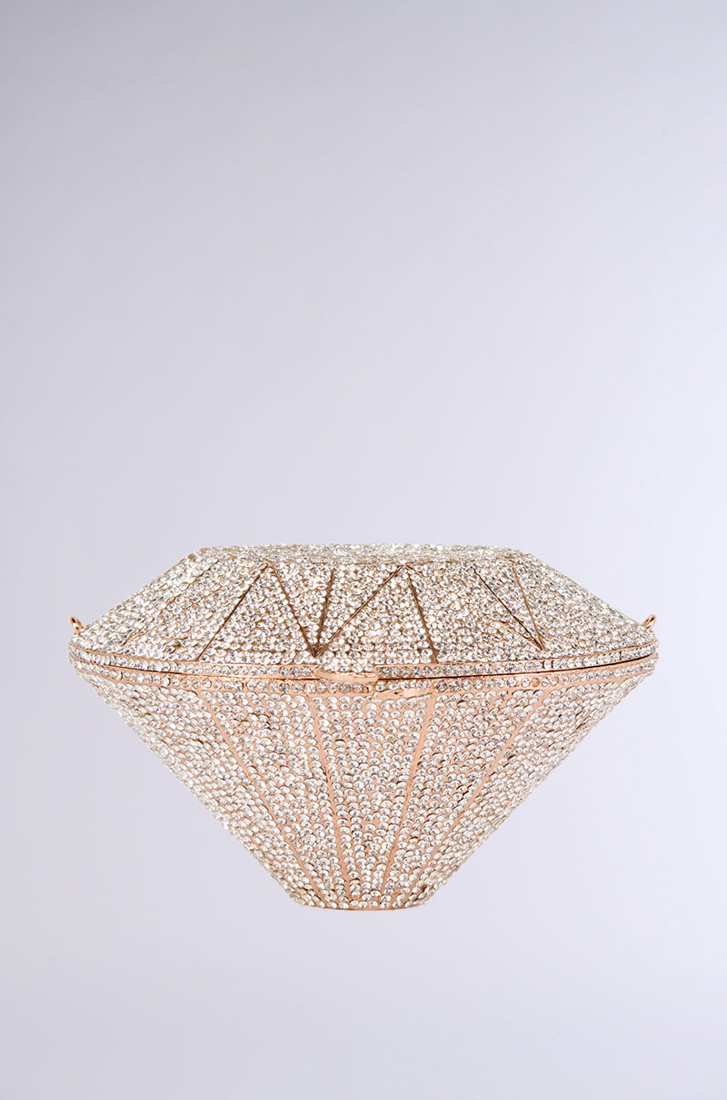 Side View Diamonds Forever Luxe Bling Clutch
