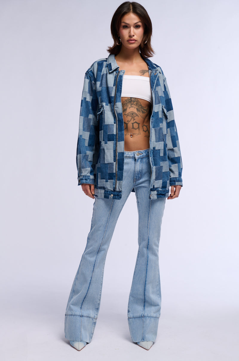 Full View Digital Print On Denim Oversized Jacket