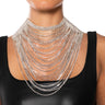 Front View Disco All Night Rhinestone Drape Necklace