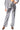 Front View Disco Fever Sequin Embellished High Waist Flare Pant In Silver