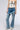 Side View Distressed Skirt Straight Leg Denim Jeans