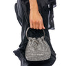 Front View Disturbia Embellished Bucket Bag