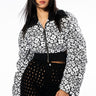 Front View Ditzy Daisy Crop Puffer