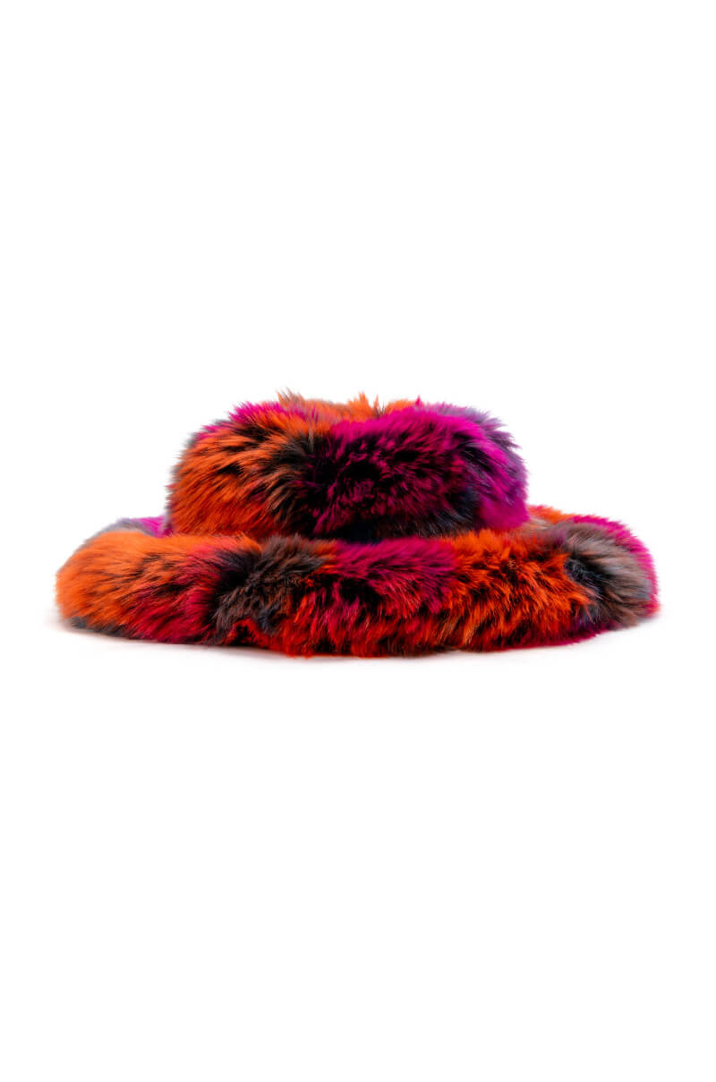 Back View Divine Feminine Oversized Faux Fur Bucket Hat 8