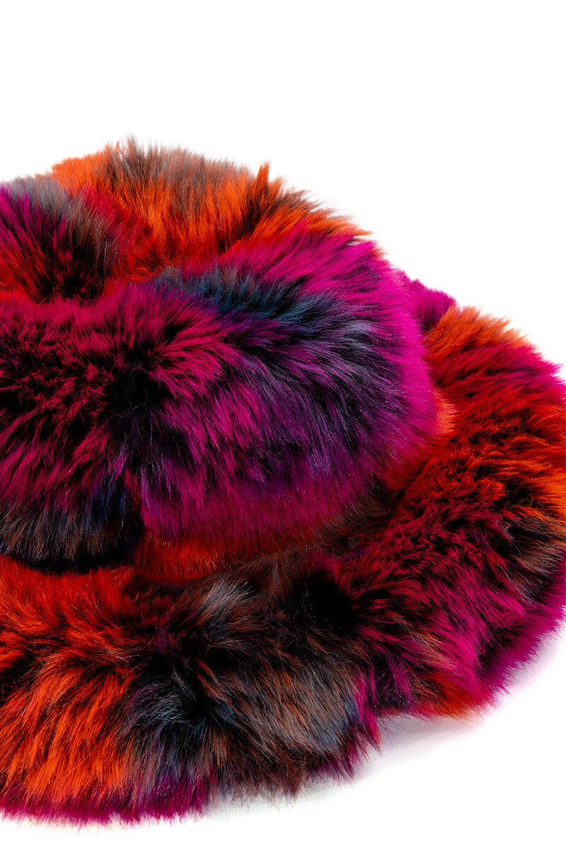 Full View Divine Feminine Oversized Faux Fur Bucket Hat 12