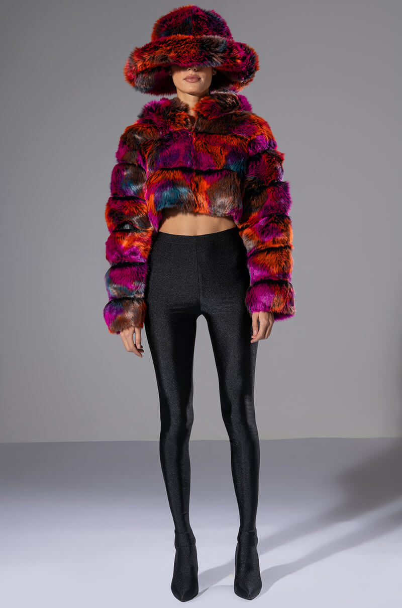 Full View Divine Feminine Oversized Faux Fur Bucket Hat 11