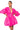 Front View Dixie Balloon Sleeve Mini Dress In Pink