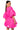 Back View Dixie Balloon Sleeve Mini Dress In Pink