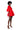 Back View Dixie Balloon Sleeve Mini Dress In Red