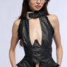 Back View Dixie Faux Leather Corset