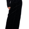 Front View Do No Wrong Velvet Maxi Skirt In Black