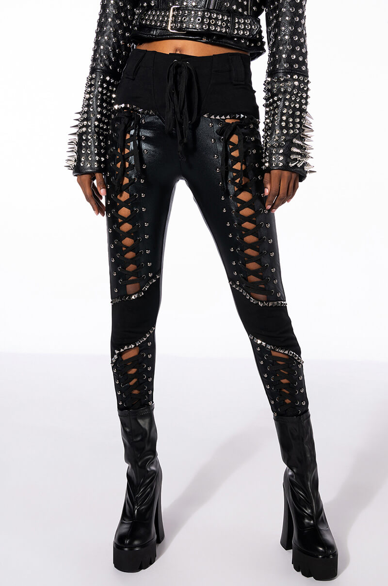 DON'T AT ME LACE UP PANT view 0