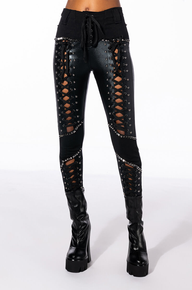 Back View Dont At Me Lace Up Pant