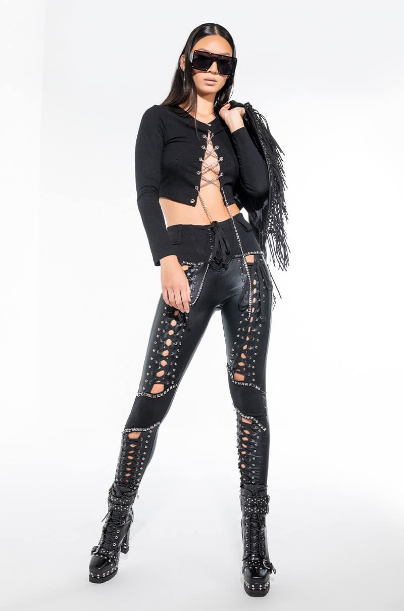 Extra View Dont At Me Lace Up Pant